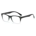 Gafas cuadradas antirreflejos de luz azul con montura negra degradada para uso diario. - +1.00 Dioptría / Montura Negra y Blanca C4