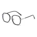 Modische sechseckige Brille mit schwarz-silbernem Rahmen für deinen stilvollen Alltag. - Silber Schwarzer Ring Anti-Blaulicht C7