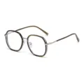 Elegante Damen geometrische Brille Anti Blaulicht optischer Rahmen modische Brille. - Silber Olivgrün Anti-Blaulicht C9