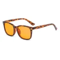 Lunettes de soleil carrées tendance avec monture en plastique écaille et verres orange vif. - Monture Léopard Brun Verres Orange C2