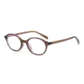 Retro Oval Anti-Blue Light Glasses Frame Brown Unisex Optical Eyewear Casual Trendy - Anti blue light / Transparent Tea (C4)