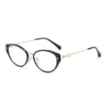 Chic black cat eye glasses with slim gold metal temples and elegant hinge design for women. - Blue Light Blocking Glasses (C8) / Bright Black Gold Frame Anti-blue Light