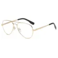 Klassische Metall Pilotenbrille für Damen und Herren, goldener Rahmen klare Gläser Brille. - Goldener Rahmen Klare Linse (C11)