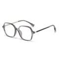 Lunettes de vue carrees tendance monture transparente etudiant anti lumiere bleue - Monture Gris Transparent Anti-Lumière Bleue (9457)