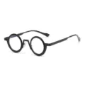 Vintage kleine runde Brille, schwarzes Retro-Design, modische Brille für den täglichen Streetstyle. - Retro Blaulichtschutz Rund (C7) / Blaulichtschutz / Schwarzer Rahmen