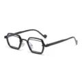 Einzigartige schwarze geometrische Doppelrand-Kleinrahmen-Brille, trendige modische Brille. - Schwarzer Rahmen Anti-Blaulicht-Gläser