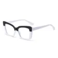 Fashion plastic cat eye blue light blocking glasses stylish optical frames for women - Black and White Patchwork Frame (C6)