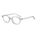 Clear round anti-blue light glasses vintage optical frames for men and women daily wear - Anti blue light / Transparent Grey (C7)