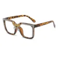 Tortoiseshell rhinestone oversized glasses with crystal butterfly accent variant style. - Leopard Frame Anti-Blue Light