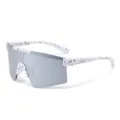 Children's sports sunglasses with white splatter frame and grey shield lens for outdoor cycling. - Porcelain White White Reflective C9