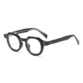 Zwarte geometrische optische brillen met dikke monturen en stijlvolle metalen klinknagels. - Glanzend Zwart Frame Anti Blauw Licht C7