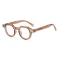 Retro polygoon heldere bril dames heren stijlvol acetaat optisch montuur dagelijks - Transparant Bruin Frame Anti-Blauw Licht C10