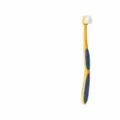 Soft pet toothbrush for cats and dogs oral cleaning, orange cleaning tool 15.8cm long. - Yellow Triangular Toothbrush