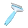 Pet grooming comb double sided dematting rake for dogs and cats undercoat brush with stainless steel teeth - Rake Comb / Blue