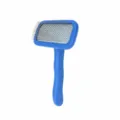 Pet slicker brush for cats and dogs, self-cleaning grooming comb with stainless steel pins. - Medium Square Slicker Brush