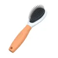 Professional pet slicker brush with ergonomic orange handle and stainless steel pins for grooming. - Small Single-Sided Slicker Comb / Orange
