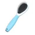 Pet grooming slicker brush with metal pins and comfortable ergonomic blue handle for dogs cats. - Small Single-Sided Slicker Comb / Blue
