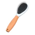 Pet grooming slicker brush with orange handle, dual-sided dematting tool for pets and cats. - Large Single-Sided Slicker Comb / Orange
