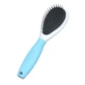 Pet grooming comb with blue anti-slip handle and stainless steel pins for daily pet care. - Large Single-Sided Slicker Comb / Blue