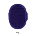 Purple silicone pet bath brush with strap, massage comb for cats and dogs grooming tool - Blue Bulk 64g