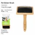 Bamboo Pet Slicker Brush for Dogs and Cats Grooming Tool with 11mm Metal Pins Natural - Carbonized Bamboo Size M Carded