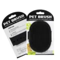 Brosse de toilettage en silicone pour chiens et chats, peigne de massage doux avec lanière. - Noir 43g (emballage carte)