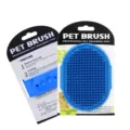 Brosse de bain pour animaux en silicone bleu avec sangle réglable pour chiens et chats. - Bleu 43g (emballage sur carte)