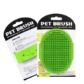 Brosse de toilettage pour animaux en silicone vert, idéale pour le bain, le massage et les poils. - Vert 43g (emballage carte)