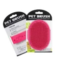Brosse de toilettage pour chien et chat, brosse de massage en silicone pour le bain et les poils. - Rose rouge 43g (emballage carte)