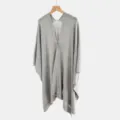 Cardigan scialle in maglia grigia da donna, maglione mantella ampio casual, elegante capo unito. - Grigio chiaro