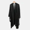 Cardigan mantellina in maglia nera, poncho aperto leggero e largo per la moda femminile. - Nero