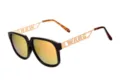 Modische Oversize Sonnenbrille für Damen und Herren, goldene Bügel mit reflektierenden Gläsern. - Mattschwarzer Rahmen Goldene Beine Rosa Reflektierend C4