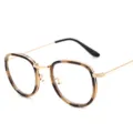 Lunettes de vue ovales monture métal écaille vintage, branches dorées fines élégantes. - Monture Écaille Crème