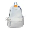 Japanischer Harajuku Stil heller blauer Studenten Rucksack mit schicken Blumenstickereien. - Blau