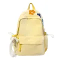 Japanischer Harajuku Stil gestickte Blume grosse Kapazitaet Schultertasche fuer Maedchen - Ohne Anhänger / Gelb