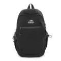 Vue de face d'un sac à dos noir polyvalent à compartiments pour la randonnée et les étudiants - Noir