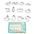 Set de 12 emporte-pieces en acier inoxydable theme transport pour biscuits et gateaux - Boîte de Couleur