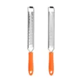 Edelstahl Käsereibe und Zitronenreibe mit orangenem Griff für Küchenwerkzeuge und Kochen - Stil 1 + Stil 2 (2-teiliges Set) / OPP-Beutel-Verpackung