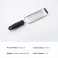 Stainless steel cheese grater lemon zester with comfortable TPR handle and etched blade. - 2101-9 PP Bag (No Brush) / Yellow