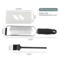 Stainless steel lemon zester and cheese grater set with protective cover and cleaning brush. - 2101-1 PP Bag (No Brush) / Yellow