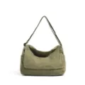 Vintage armee-grüne Canvas-Umhängetasche mit verstellbarem zweifarbigem Schultergurt - Grün