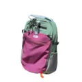 Multi-color contrast nylon outdoor backpack for mountain climbing travel and sports - Green Pink