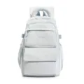 Light blue college style large capacity backpack for students with CHILANG embroidery - Light Blue