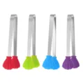 Stainless steel mini silicone ice tongs, colorful shell food clips, sugar cube tongs variant. - Shell Mini Tong / Purple