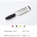 Stainless steel cheese grater with TPR handle, 30.7cm lemon zester kitchen cooking tool. - 2101-5 PP Bag (No Brush) / Yellow