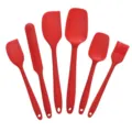 6 teiliges rotes silikon spachtel set zum backen und kochen in der kuche kuechenhelfer - 6-teiliges Set + OPP-Beutel / Rot