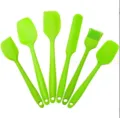 Gruenes 6-teiliges Silikon Backspatel Set, Kuechenhelfer Pinsel Schaber Werkzeug - 6-teiliges Set + OPP-Beutel / Grün