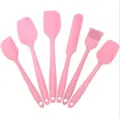 6-teiliges rosa Silikon Backspatel und Pinsel Set fur Kuchen und praktische Kochwerkzeuge - 6-teiliges Set + OPP-Beutel / Rosa
