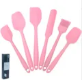 6-teiliges rosa Silikon Spatel Set für Küchenbacken, nahtloses Design Küchenwerkzeuge. - 6-teiliges Set + Farbbox / Rosa