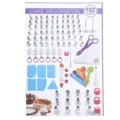 Kit de décoration de gâteau de 102 pièces avec douilles en inox, poche à douille et outils. - A-03#102PC
